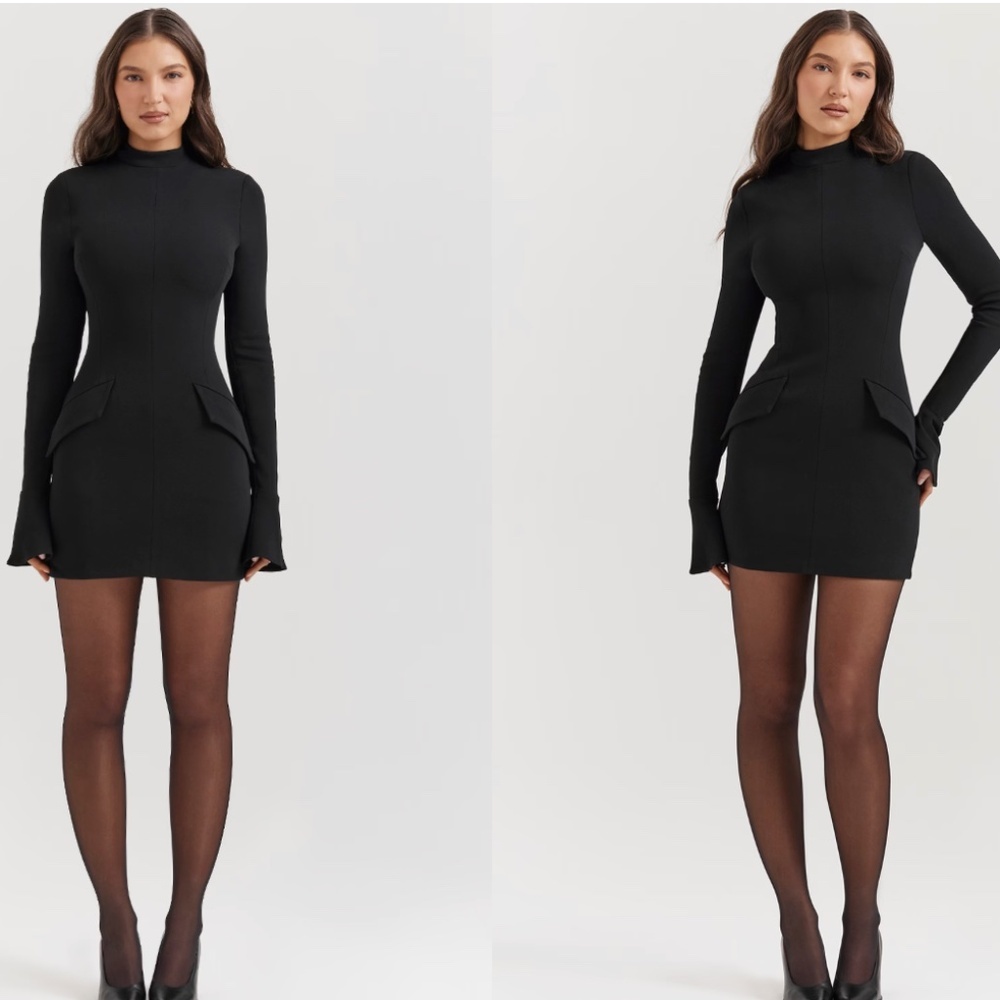 HOUSE OF CB Small Tall  'Mahalia' Black Mini Dress NWOT